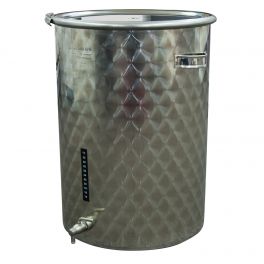 55 Litre Stainless Fermenter with Lid, Clamp, Airlock, &amp; Tap (Engine Turned Finish)
