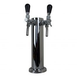 Draft Beer Tower - Chrome Twin Faucet