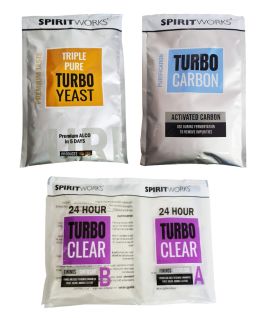 Spiritworks Triple Pure Turbo Yeast, Turbo carbon, Turbo Clear Triple pack