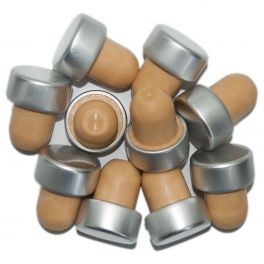Capped Bottle Stoppers  - Silver (10)